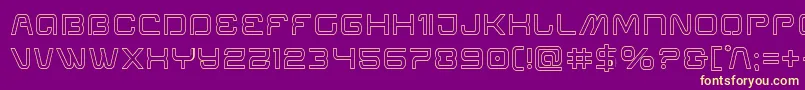 Saiba mais sobre a fonte Miraclemercuryout Fonte Miraclemercuryout – fontes amarelas em um fundo roxo