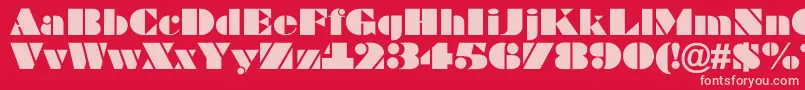 フォントBraggaRegular – 赤い背景にピンクのフォント