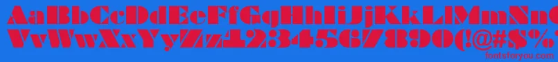 BraggaRegular Font – Red Fonts on Blue Background