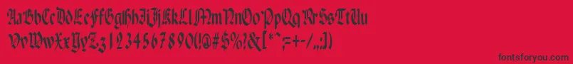 PaganiniNarrow-Schriftart – Schwarze Schriften auf rotem Hintergrund