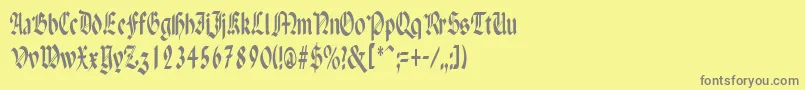 Fonte PaganiniNarrow – fontes cinzas em um fundo amarelo