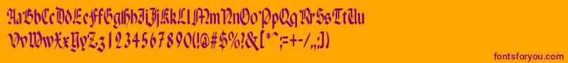 PaganiniNarrow-Schriftart – Violette Schriften auf orangefarbenem Hintergrund