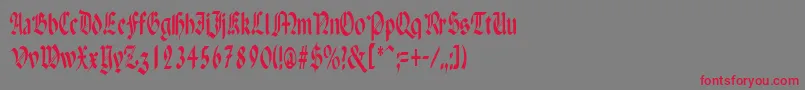 PaganiniNarrow Font – Red Fonts on Gray Background