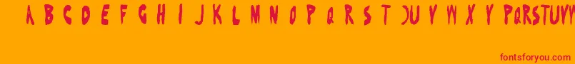 BenFoldsFive-Schriftart – Rote Schriften auf orangefarbenem Hintergrund
