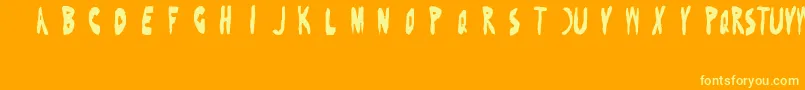 BenFoldsFive Font – Yellow Fonts on Orange Background