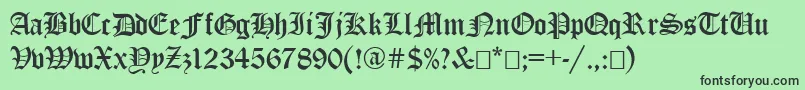 フォントEncientGermanGothic – 緑の背景に黒い文字