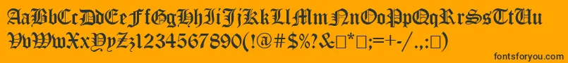 EncientGermanGothic Font – Black Fonts on Orange Background