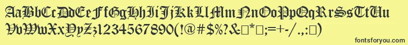 Шрифт EncientGermanGothic – чёрные шрифты на жёлтом фоне