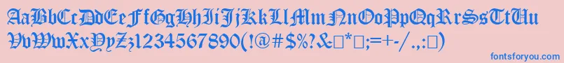 フォントEncientGermanGothic – ピンクの背景に青い文字