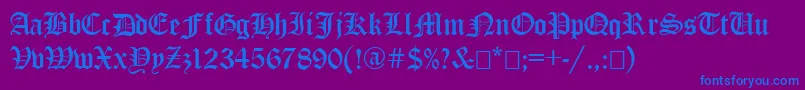 Шрифт EncientGermanGothic – синие шрифты на фиолетовом фоне