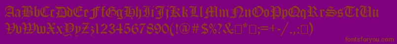 EncientGermanGothic-fontti – ruskeat fontit violetilla taustalla