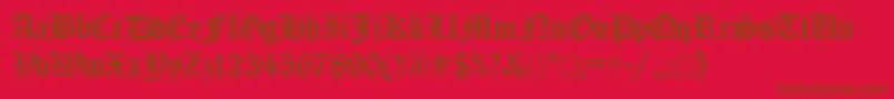 フォントEncientGermanGothic – 赤い背景に茶色の文字
