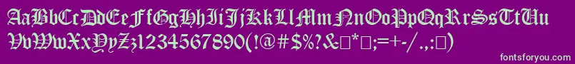EncientGermanGothic Font – Green Fonts on Purple Background