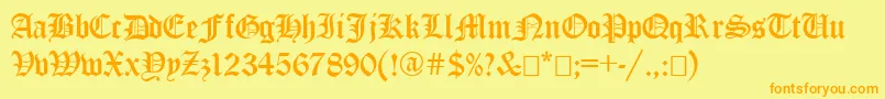 EncientGermanGothic Font – Orange Fonts on Yellow Background