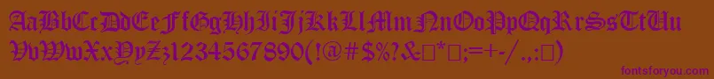 EncientGermanGothic Font – Purple Fonts on Brown Background