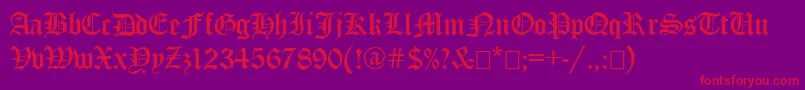 EncientGermanGothic-Schriftart – Rote Schriften auf violettem Hintergrund