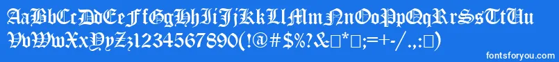 フォントEncientGermanGothic – 青い背景に白い文字