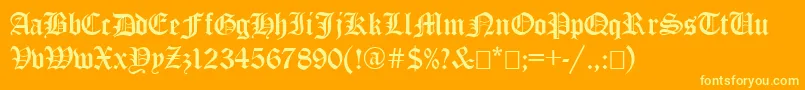 EncientGermanGothic Font – Yellow Fonts on Orange Background