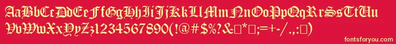 EncientGermanGothic Font – Yellow Fonts on Red Background