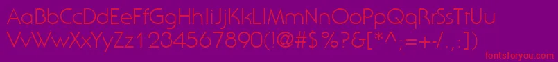 ItcSerifGothicLtLight Font – Red Fonts on Purple Background