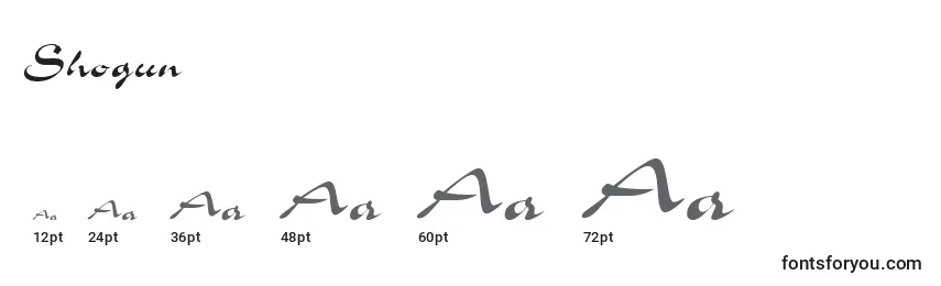 Размеры шрифта Shogun