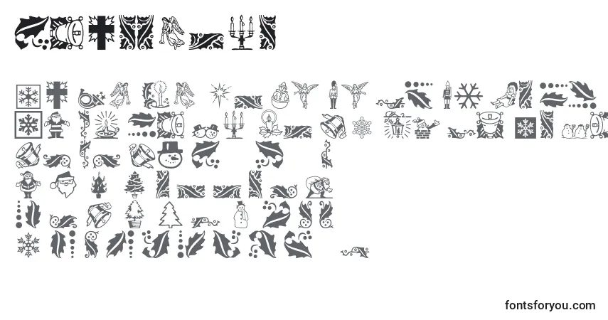 Schriftart Xmasicons – Alphabet, Zahlen, spezielle Symbole