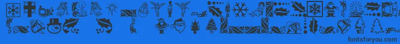 Xmasicons Font – Black Fonts on Blue Background