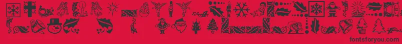 Police Xmasicons – polices noires sur fond rouge