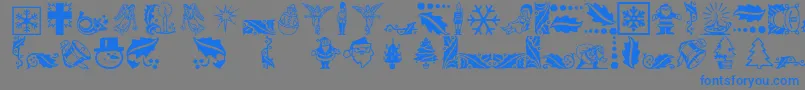 Xmasicons Font – Blue Fonts on Gray Background