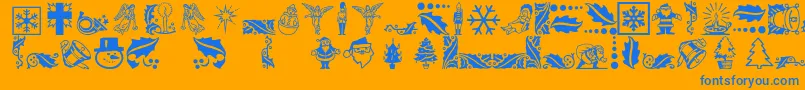 Czcionka Xmasicons – niebieskie czcionki na pomarańczowym tle