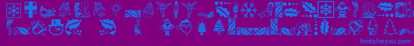 Шрифт Xmasicons – синие шрифты на фиолетовом фоне