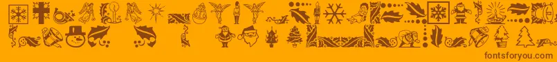 Xmasicons Font – Brown Fonts on Orange Background