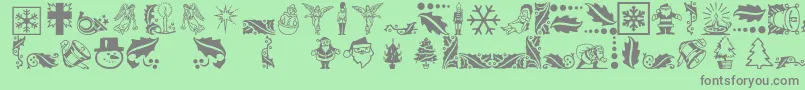 Xmasicons Font – Gray Fonts on Green Background