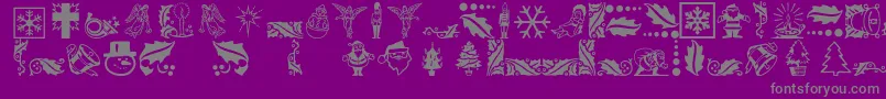 フォントXmasicons – 紫の背景に灰色の文字