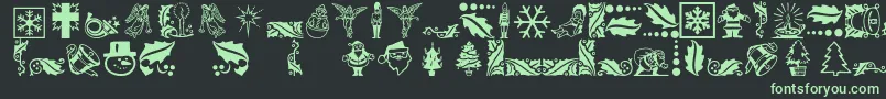 Xmasicons Font – Green Fonts on Black Background