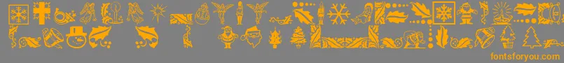 Xmasicons Font – Orange Fonts on Gray Background