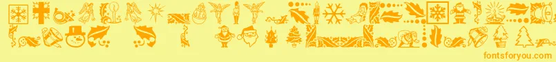 Xmasicons Font – Orange Fonts on Yellow Background