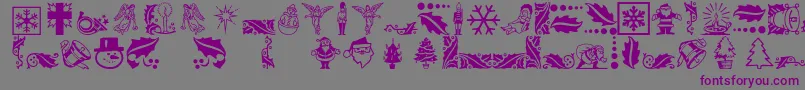 Xmasicons-Schriftart – Violette Schriften auf grauem Hintergrund