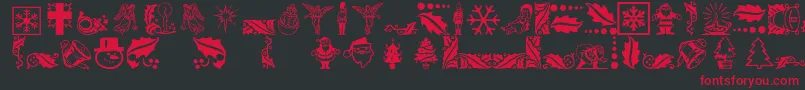 フォントXmasicons – 黒い背景に赤い文字