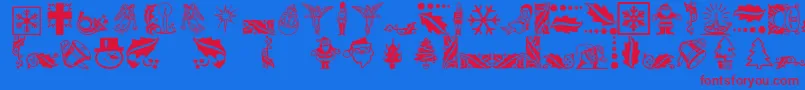 Police Xmasicons – polices rouges sur fond bleu