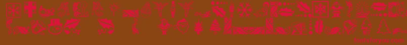 Xmasicons Font – Red Fonts on Brown Background
