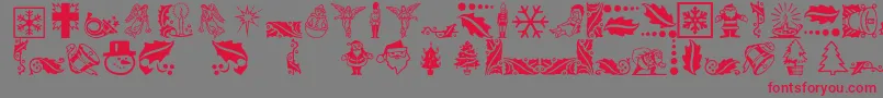 フォントXmasicons – 赤い文字の灰色の背景