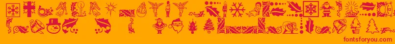 Шрифт Xmasicons – красные шрифты на оранжевом фоне