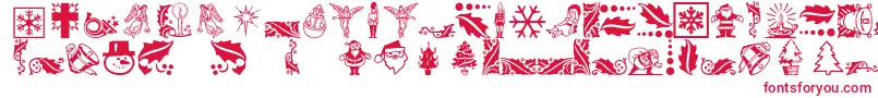 Xmasicons-fontti – punaiset fontit valkoisella taustalla