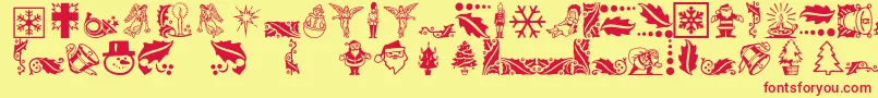 Fonte Xmasicons – fontes vermelhas em um fundo amarelo