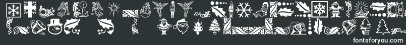フォントXmasicons – 黒い背景に白い文字