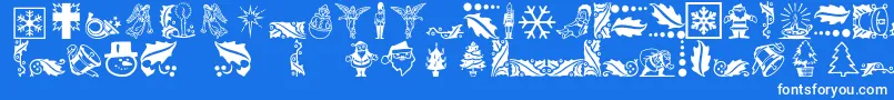 fuente Xmasicons – Fuentes Blancas Sobre Fondo Azul