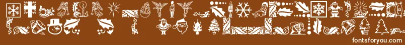 Xmasicons Font – White Fonts on Brown Background