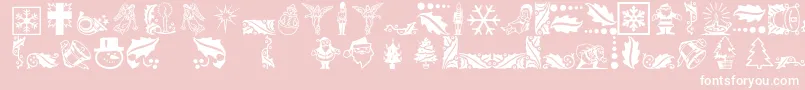 Police Xmasicons – polices blanches sur fond rose