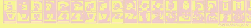 Police Brokensanscaps – polices roses sur fond jaune